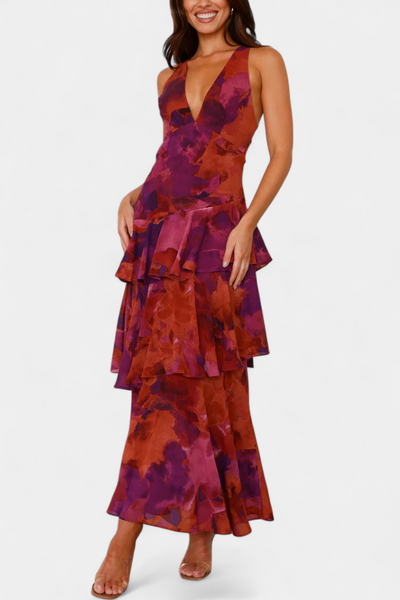 Camylla | V-Neck Dress with Flowing Layers