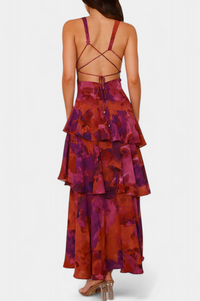 Camylla | V-Neck Dress with Flowing Layers