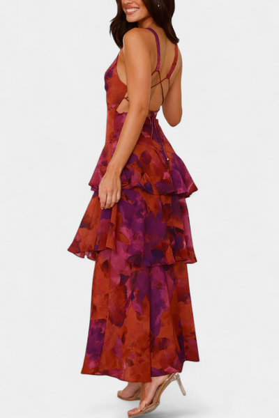 Camylla | V-Neck Dress with Flowing Layers