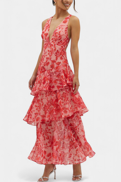 Camylla | V-Neck Dress with Flowing Layers
