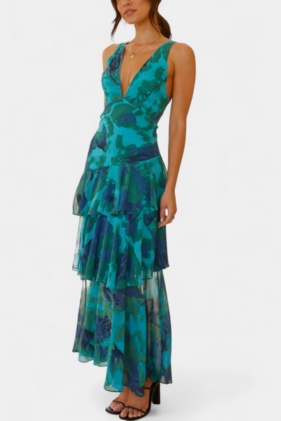 Camylla | V-Neck Dress with Flowing Layers