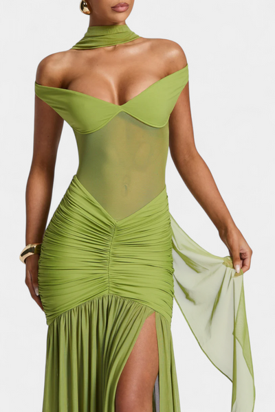 Séraphia | Milk Silk Dress with Deep Neckline
