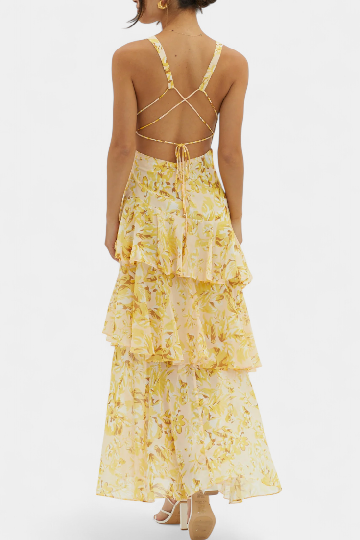 Camylla | V-Neck Dress with Flowing Layers