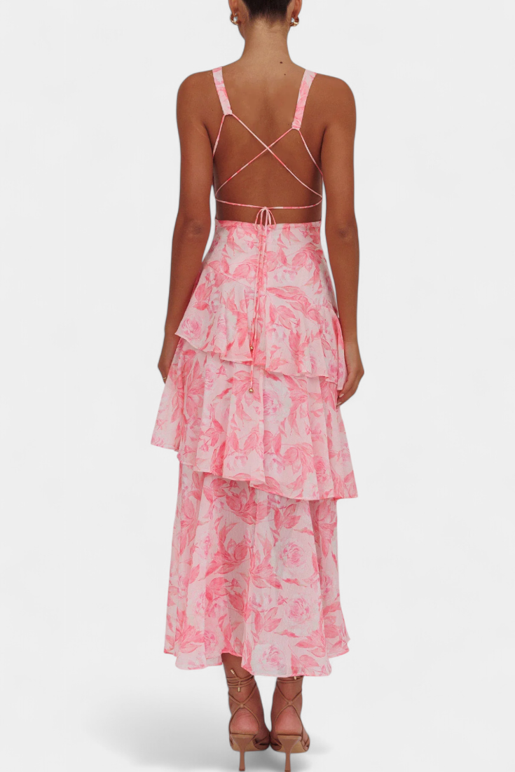 Camylla | V-Neck Dress with Flowing Layers