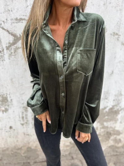 Amaryllis – Elegant and trendy velvet blouse