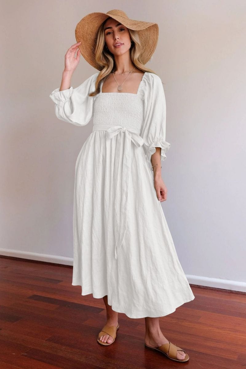 Tana | FRENCH DRESS WITH RUFFLED SLEEVES