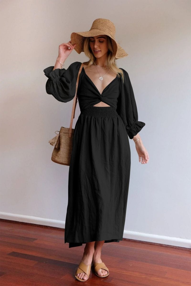 Tana | FRENCH DRESS WITH RUFFLED SLEEVES