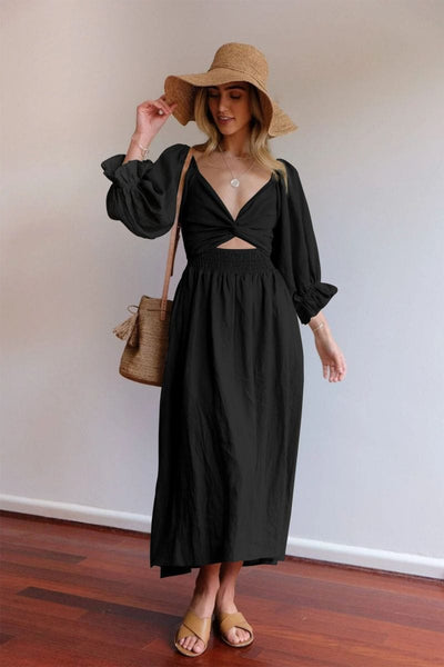 Tana | FRENCH DRESS WITH RUFFLED SLEEVES