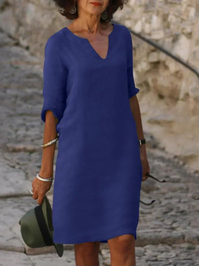 Berry | Elegant V-Neck Dress