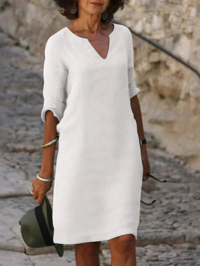 Berry | Elegant V-Neck Dress