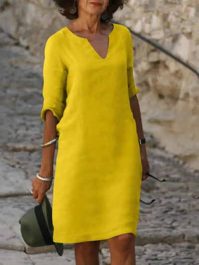 Berry | Elegant V-Neck Dress