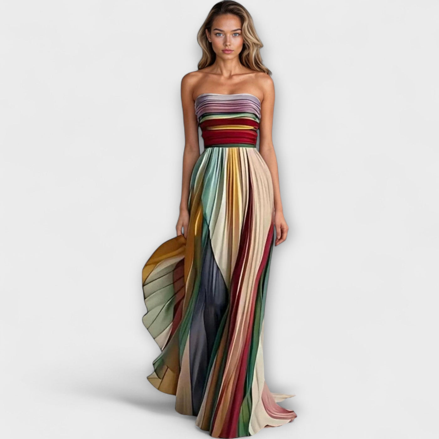 Leya – Strapless Pleated Dress