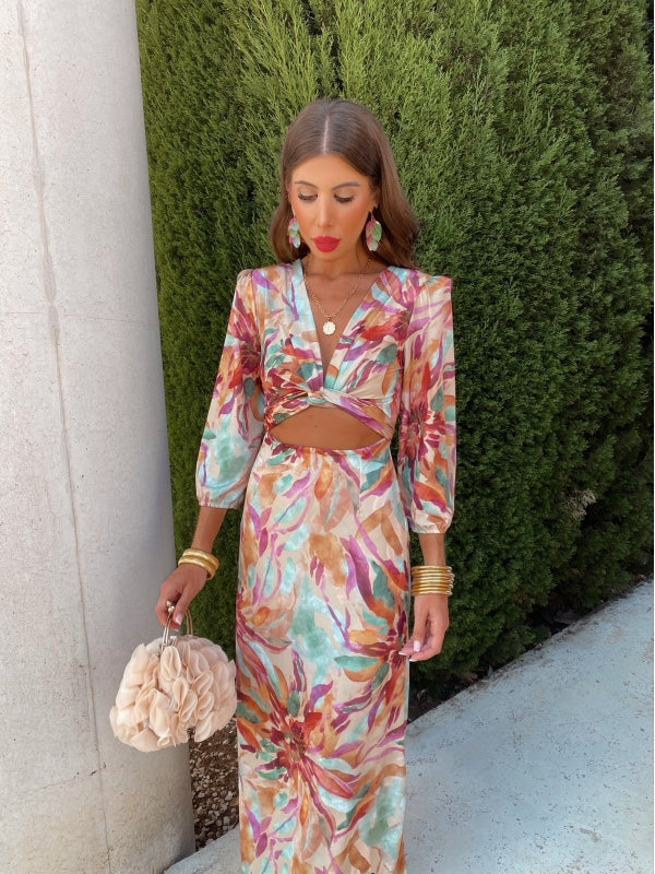Florie™ | Elegant Cut-Out Midi Dress for Breezy Summer Days