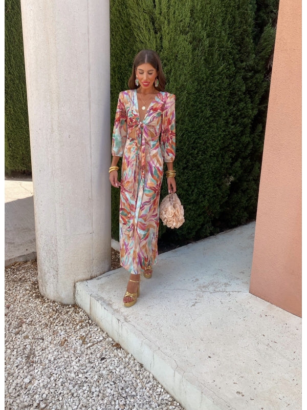 Florie™ | Elegant Cut-Out Midi Dress for Breezy Summer Days