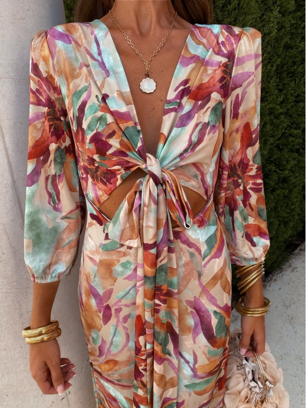 Florie™ | Elegant Cut-Out Midi Dress for Breezy Summer Days