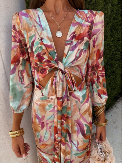 Florie™ | Elegant Cut-Out Midi Dress for Breezy Summer Days