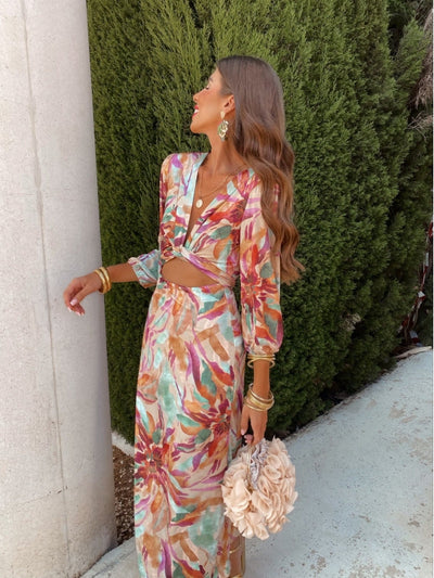 Florie™ | Elegant Cut-Out Midi Dress for Breezy Summer Days