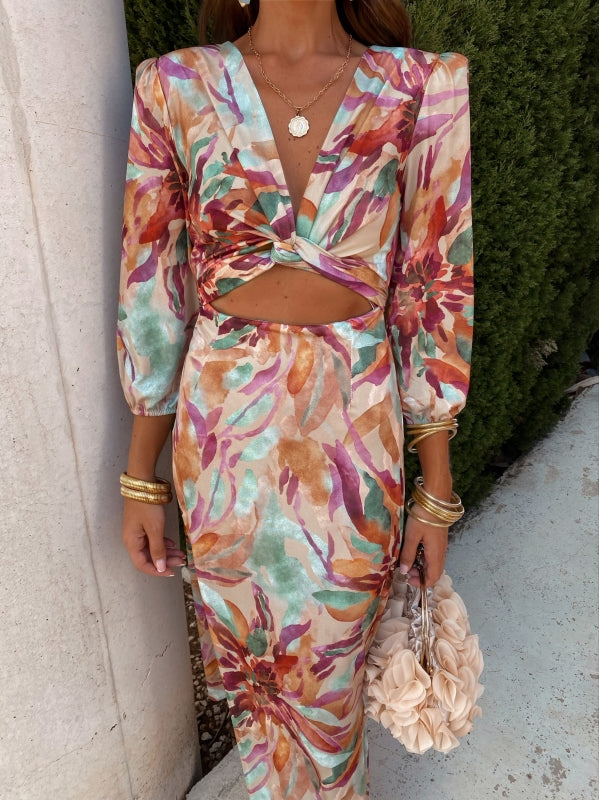 Florie™ | Elegant Cut-Out Midi Dress for Breezy Summer Days