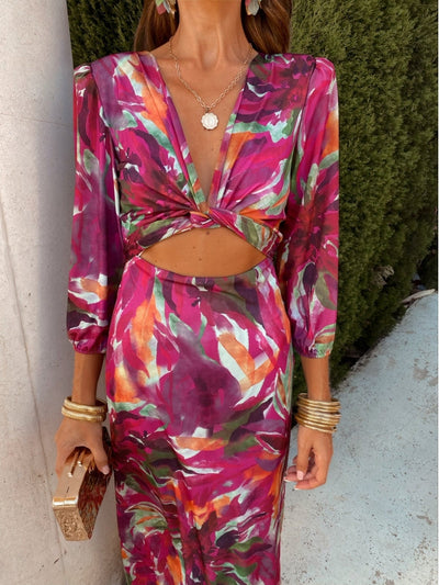 Florie™ | Elegant Cut-Out Midi Dress for Breezy Summer Days