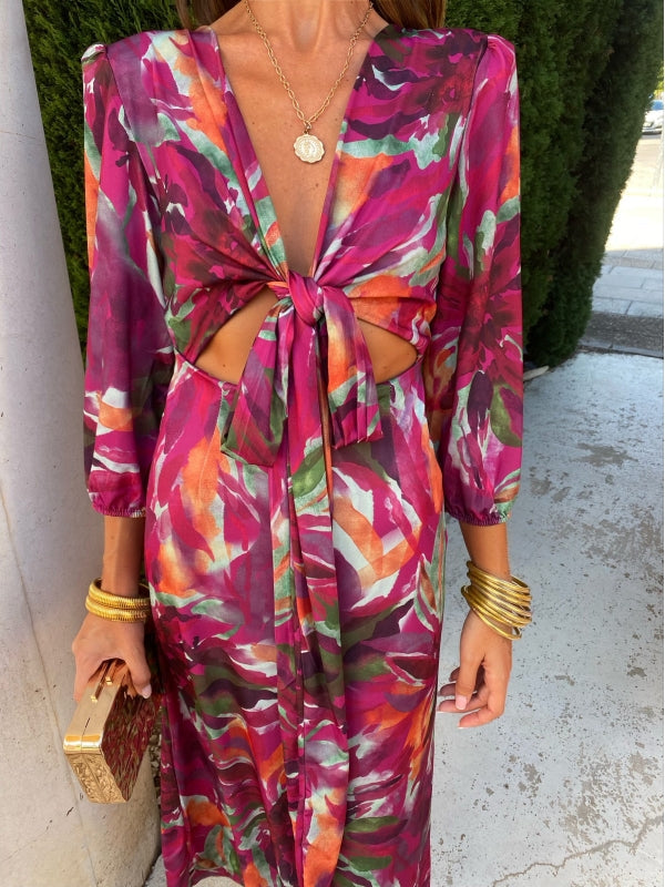 Florie™ | Elegant Cut-Out Midi Dress for Breezy Summer Days
