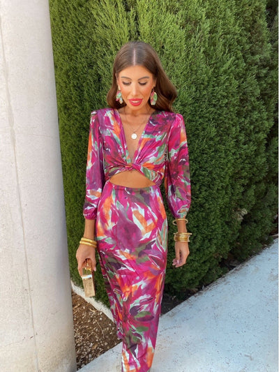 Florie™ | Elegant Cut-Out Midi Dress for Breezy Summer Days