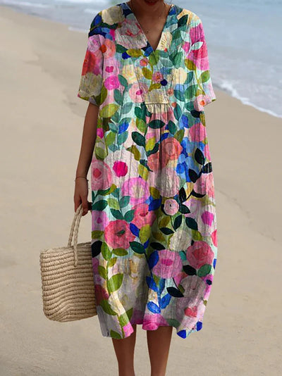 Élya | Watercolour Floral Dress