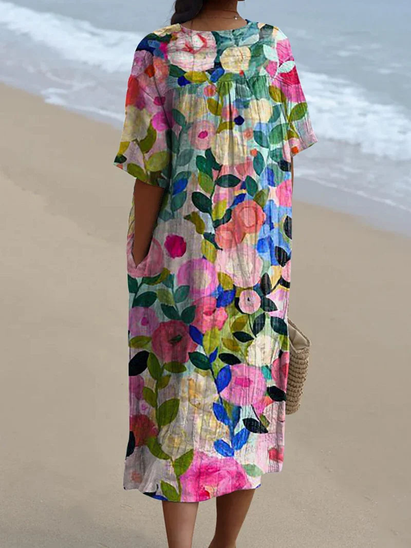 Élya | Watercolour Floral Dress