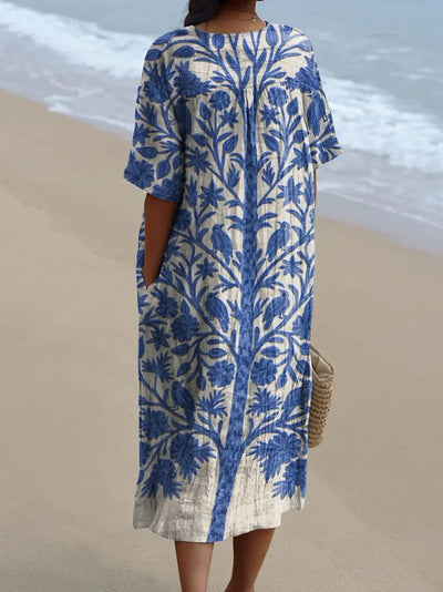 Oréa | Embroidered Blue Dress